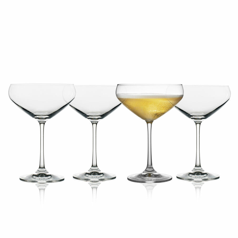 Lyngby Glass Champagne Cups Juvel Set of 4, Crystal Glass, Clear, 340 ml, 916180