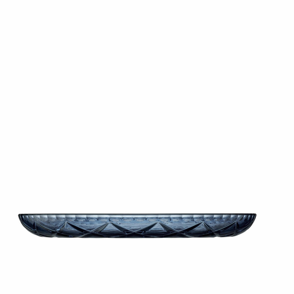 Lyngby Glass Serving Plate Sorrento, Glass Plate, Serving Plate, Glass, Blue, 30 cm, 29040