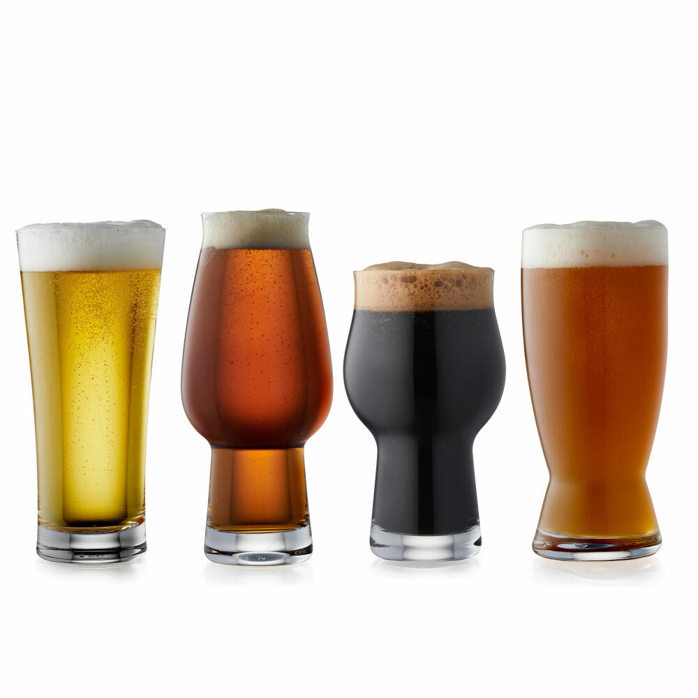 Lyngby Glass Lyngby 4-piece beer glass set, 4 special beer glasses, crystal glass, clear, 916185