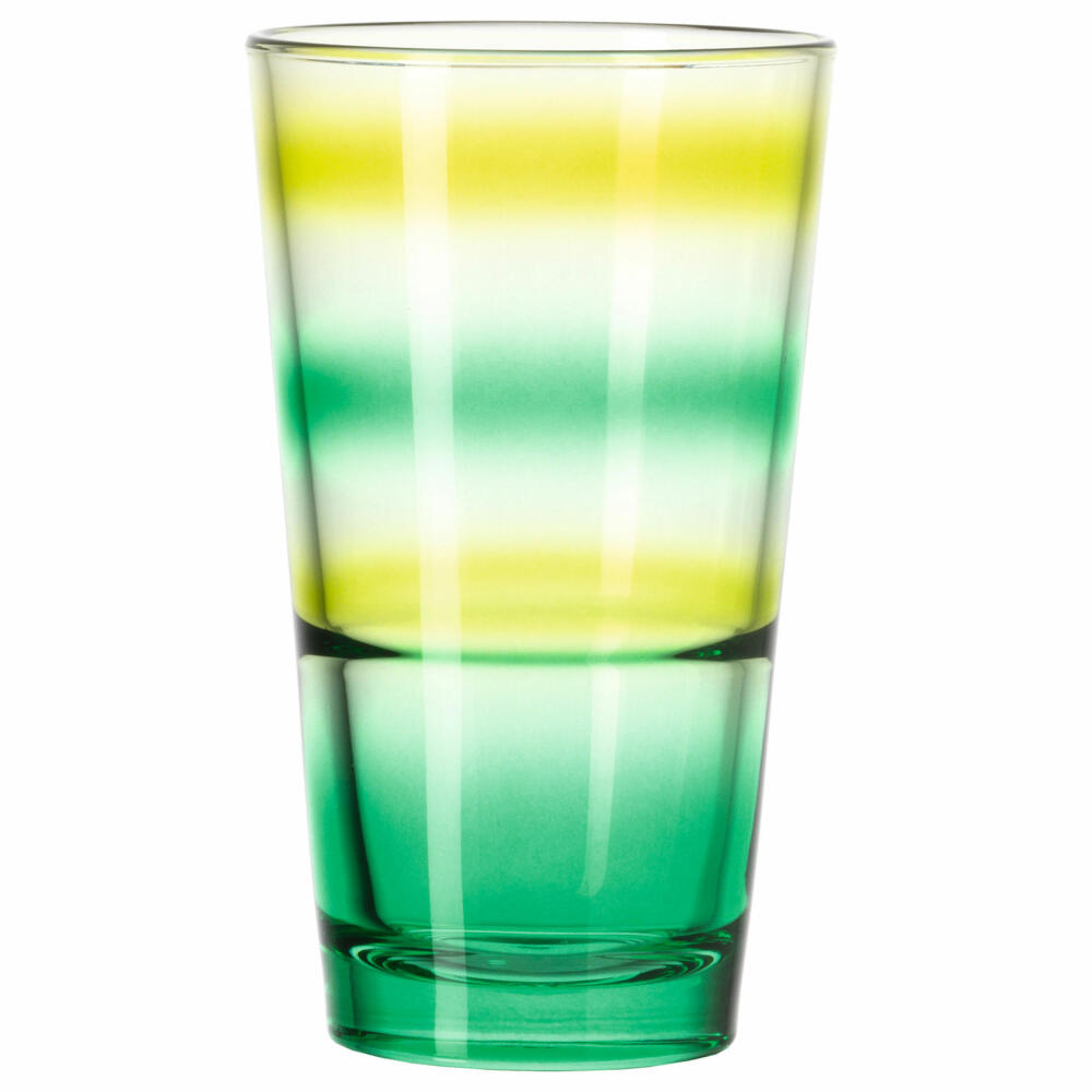 Leonardo Trinkglas EVENT, Wasserglas, Becher, Glas, Grün gestreift, 240 ml, 012283