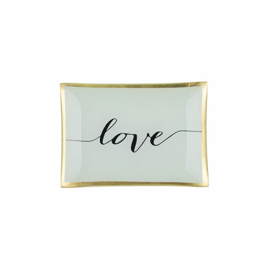 Gift Company Glasteller Love Plates Love M, Dekoteller, Schale, Glas, Bunt, 10 x 14.2 cm, 78316