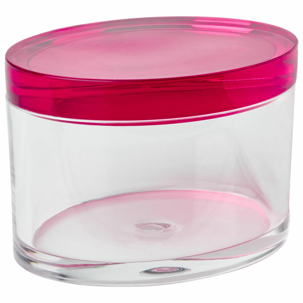 Gift Company Custody oval box S, with lid, storage box, storage tin, tin, acrylic, pink, 75933
