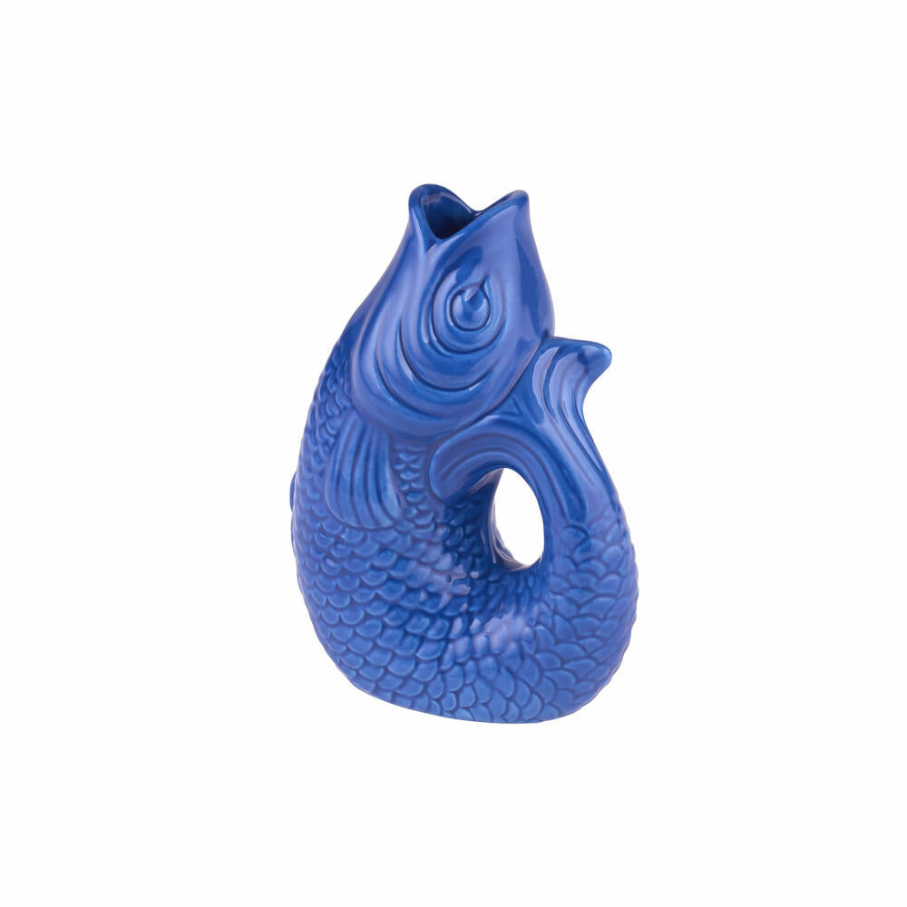 Gift Company Vase Monsieur Carafon XS, Dekovase in Fisch-Form, Steingut, Azure, 12.5 cm, 78354