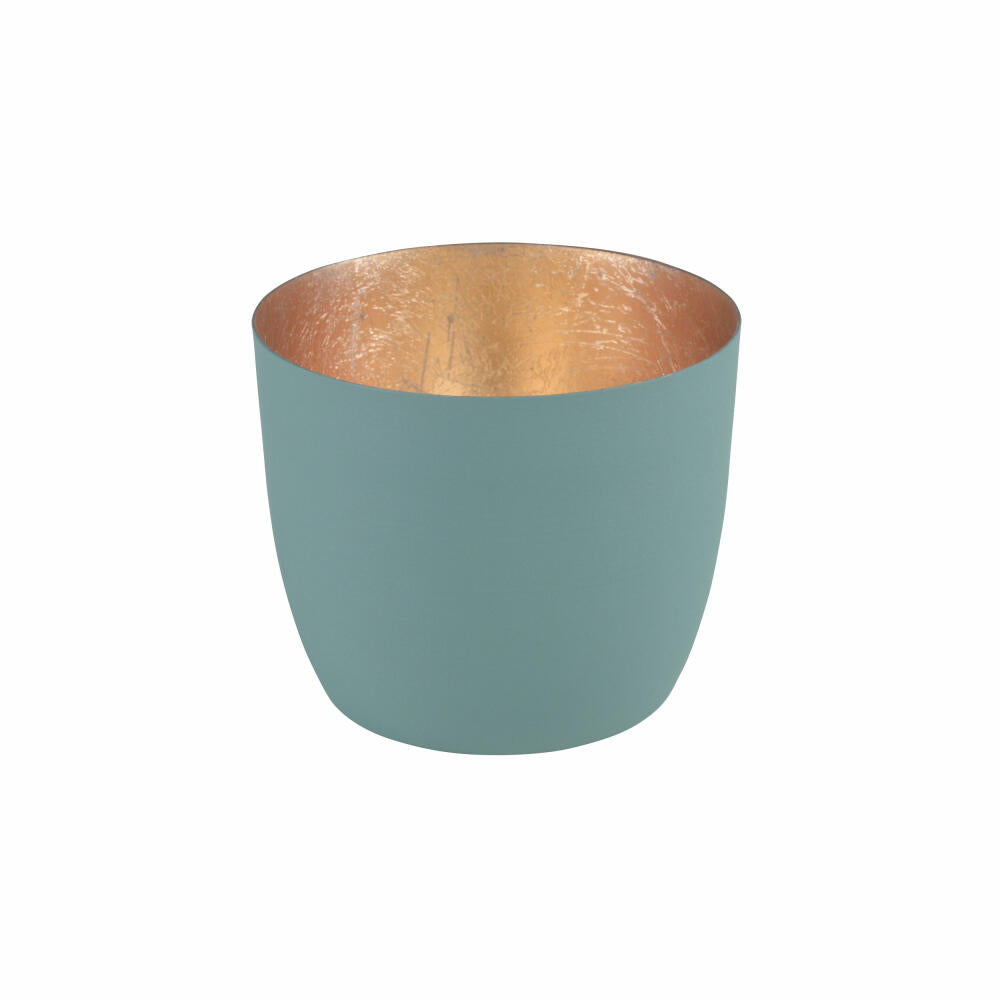 Gift Company Windlight Madras M, Tealight Holder, Candle Holder, Iron, Yucca, Gold, 8.5 cm, 77924