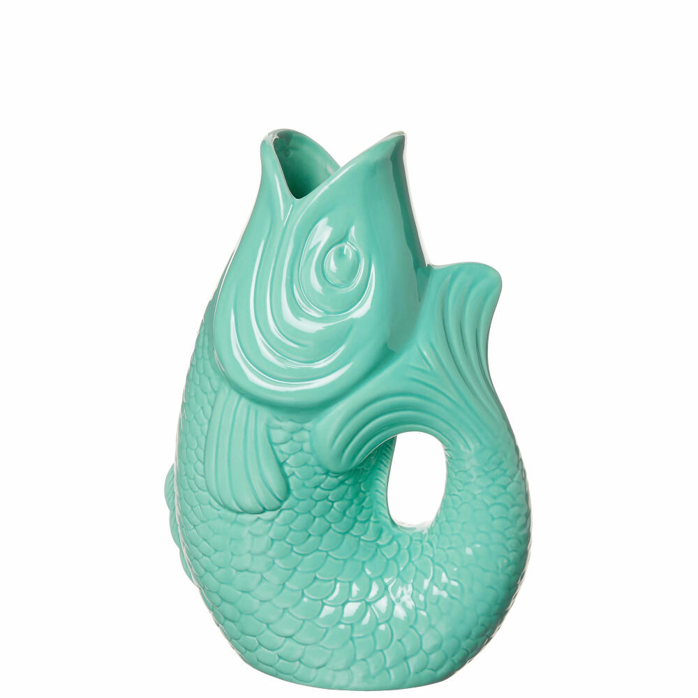 Gift Company Vase Monsieur Carafon S, decorative vase in fish shape, stoneware, mint cream, 24.3 cm, 75883