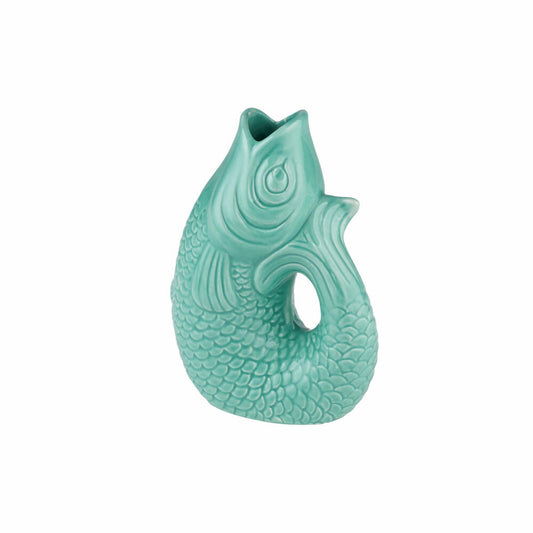 Gift Company Vase Monsieur Carafon XS, decorative vase in fish shape, stoneware, mint cream, 12.5 cm, 78350