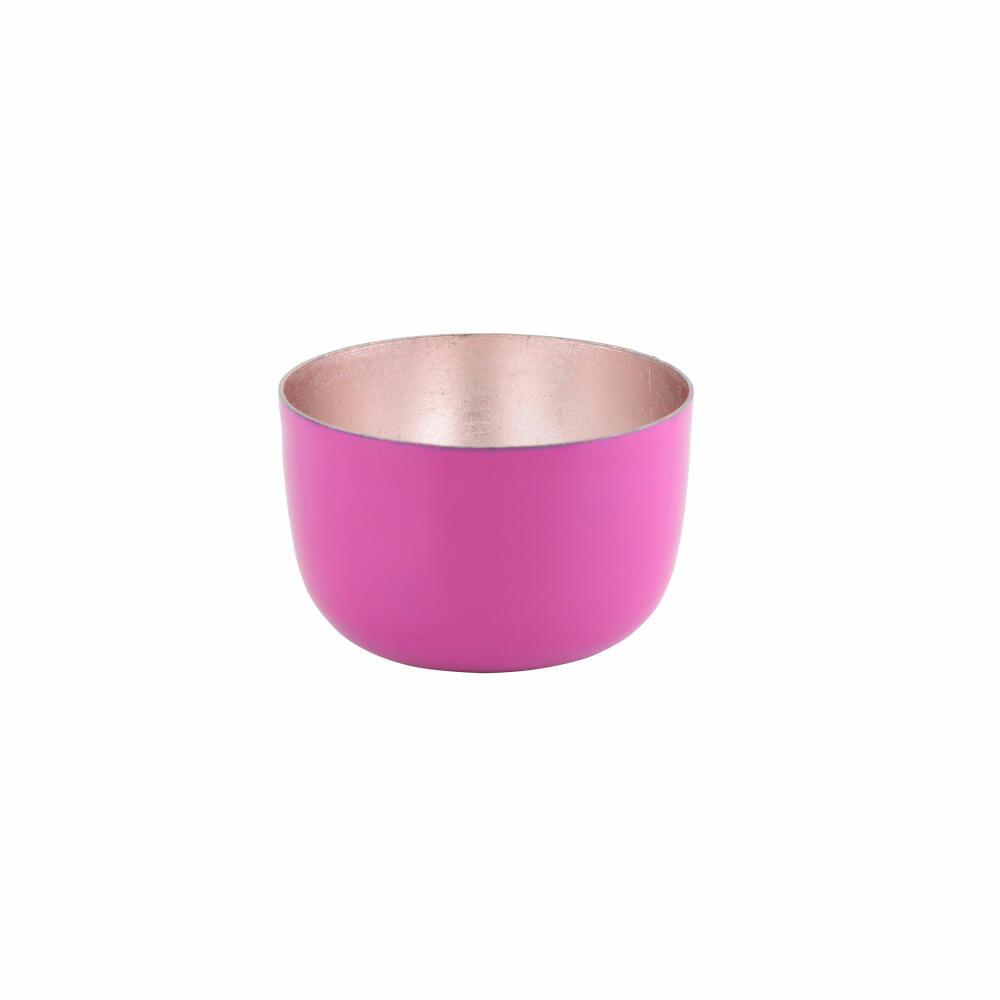 Gift Company Windlight Madras S, Tealight Holder, Candle Holder, Iron, Fuchsia Shiny / Rosé, 5 cm, 77642