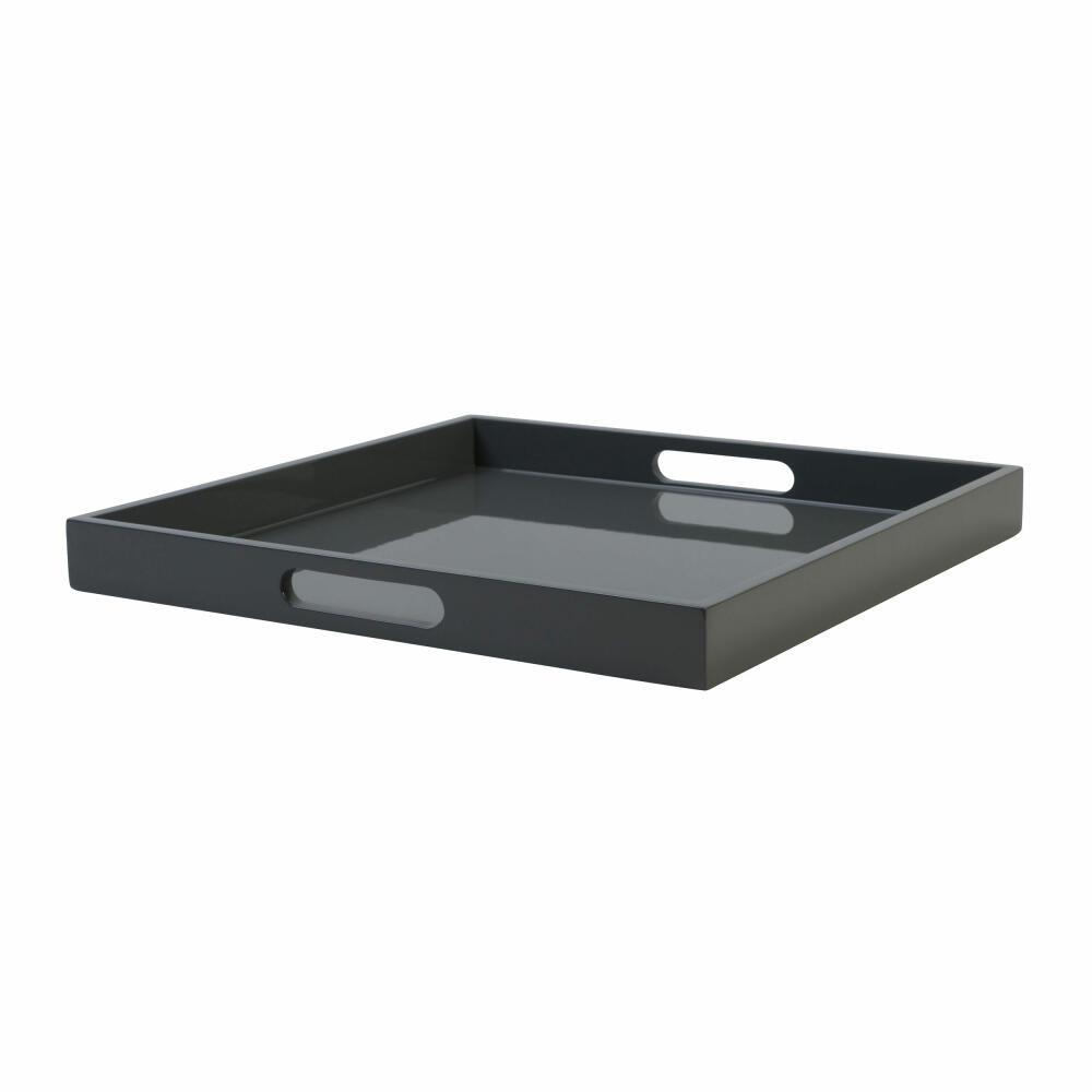 Gift Company Tablett Spa M, quadratisch, Serviertablett, Dekotablett, MDF, Graphite, 40 x 40 cm, 77853