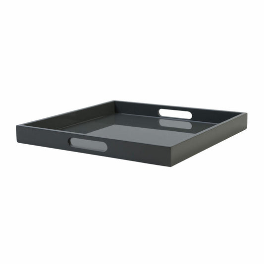 Gift Company Tablett Spa M, quadratisch, Serviertablett, Dekotablett, MDF, Graphite, 40 x 40 cm, 77853