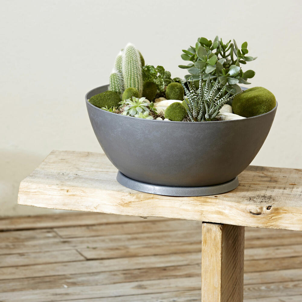Poétic Element Schale, Pflanzschale, Blumenschale, Blumentopf, Schiefer, Ø 38.9 cm, CELP40AR