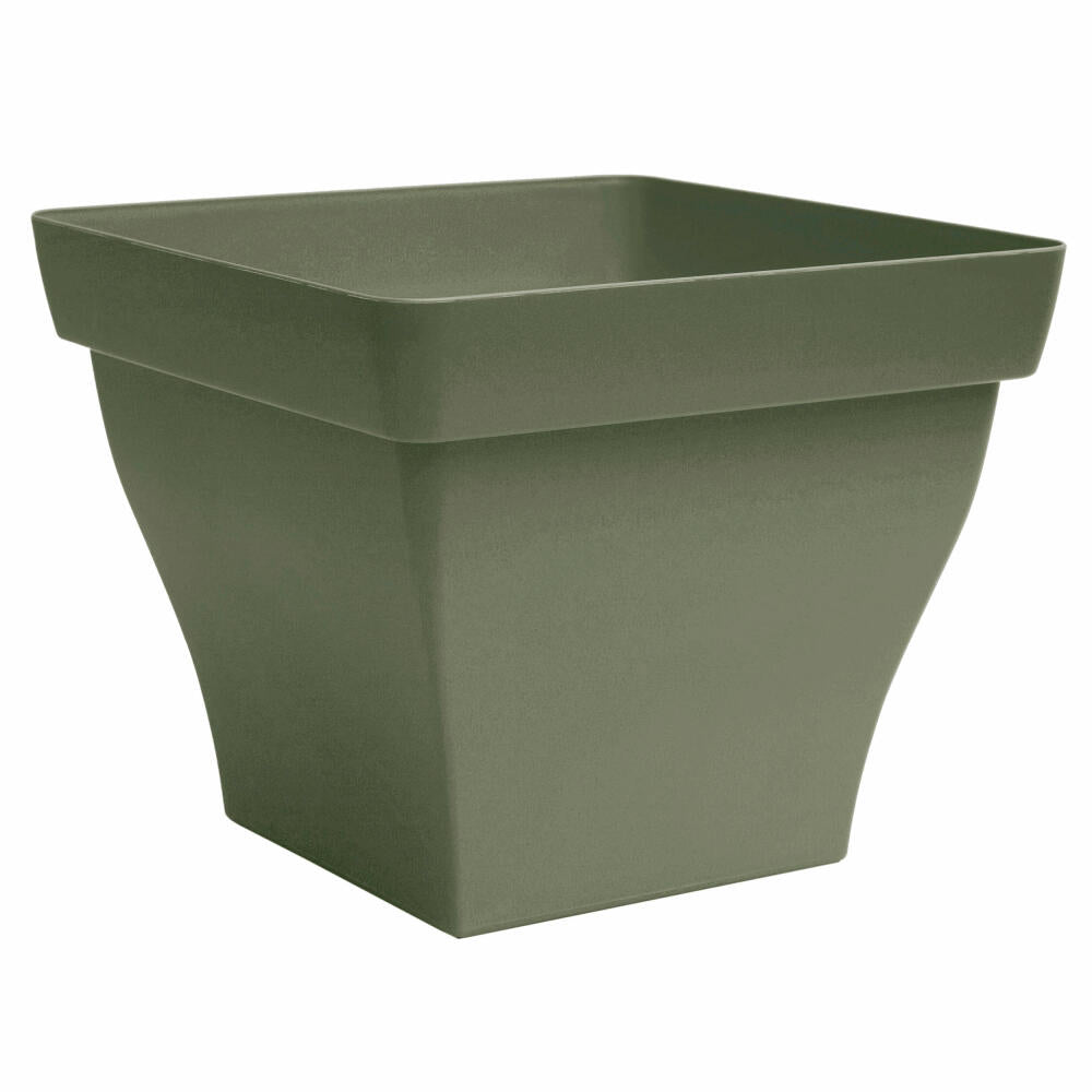 Poétic Romeo eckig, Blumentopf, Blumenkübel, Blumen Topf, Pflanzkübel, Kunststoff, Khaki, 24 cm, BRO25KA