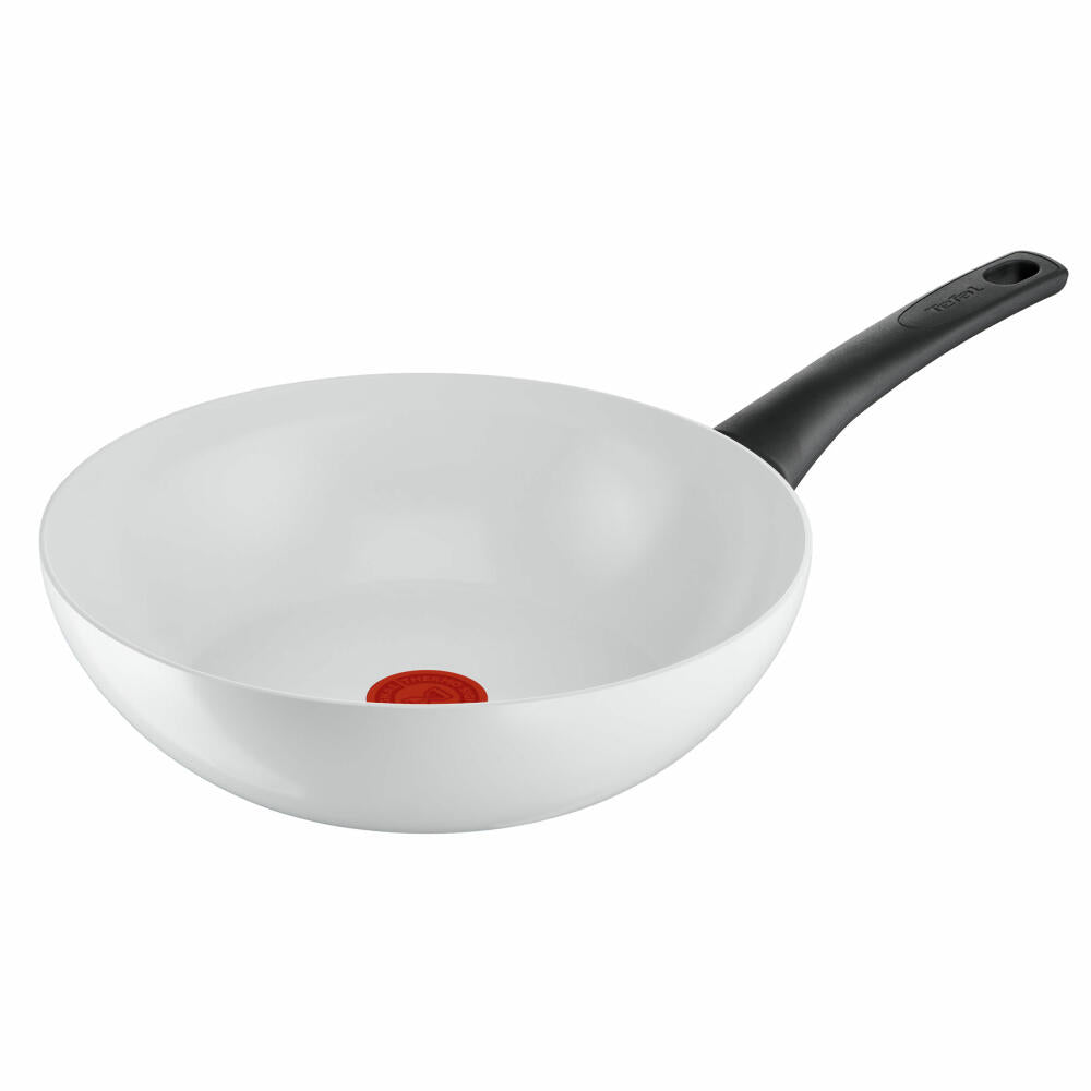 Tefal Ceramic Control wok pan, wok pan, suitable for induction, ceramic coating, aluminum, Ø 28 cm, C41719