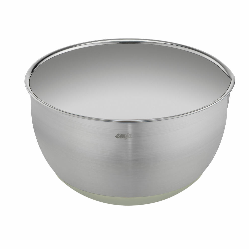 Emsa Rührschüssel Prep & Bake, Edelstahl, Silikon, Grün, Silberfarbren, 20 cm / 3 L, K32720