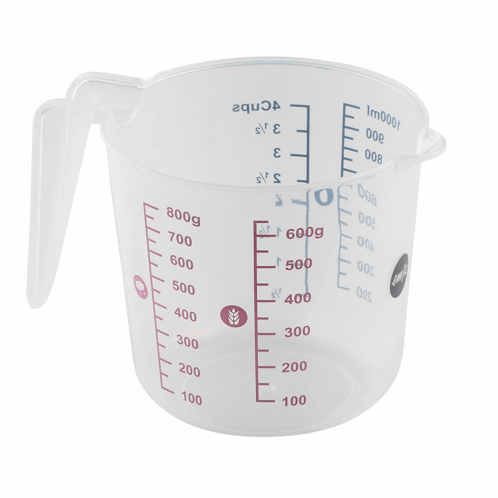 Emsa Messkanne Prep & Bake, Messbecher, PP-Kunststoff, Transparent, 1 L, K32261