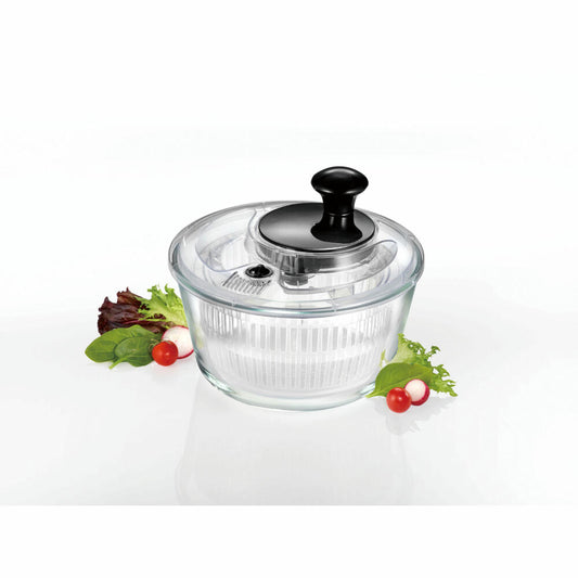 Mastrad Salatschleuder mit Glasschüssel, Borosilikatglas, Kunststoff, Transparent, 2.5 L, F31281