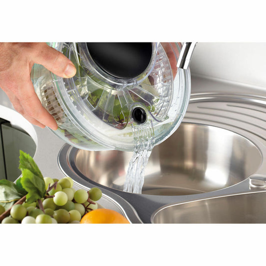 Mastrad Salatschleuder mit Glasschüssel, Borosilikatglas, Kunststoff, Transparent, 2.5 L, F31281
