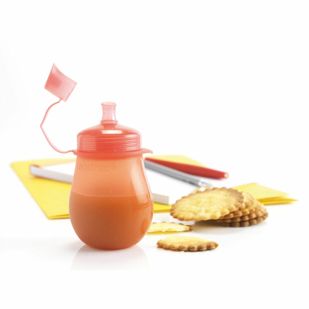 Mastrad Frutti Pot Smoothie Bottle, Smoothie Container, Food Container, Silicone, Plastic, Red, 130 ml, F38910