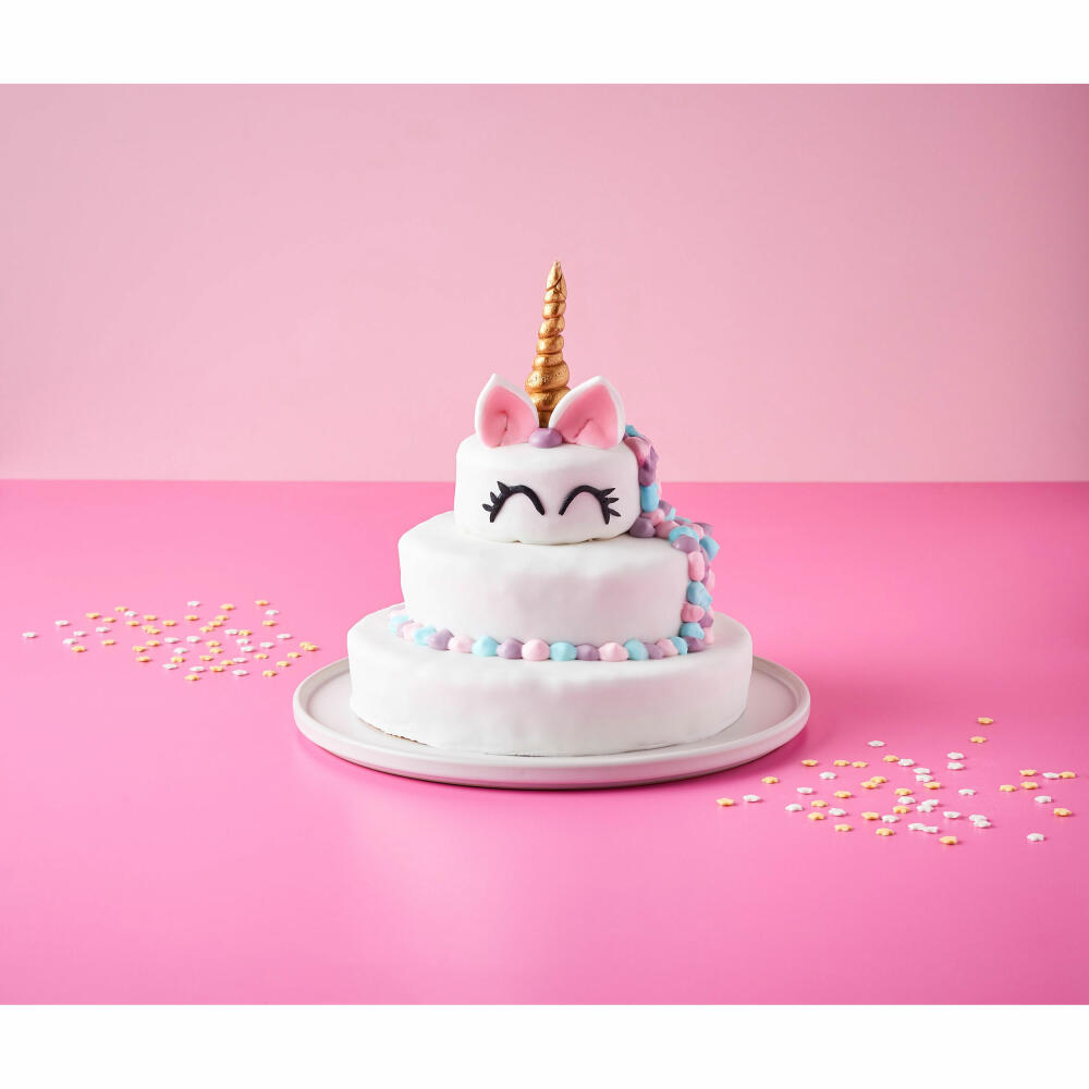Mastrad Einhornkuchen-Backset, 3 Silikon-Kuchenformen mit Spritzbeutel, F40465