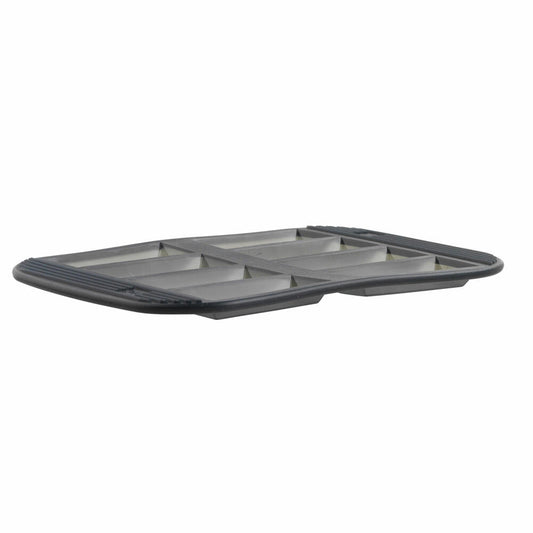 Mastrad Baking Pan for 8 Financiers, Pastry Mold, Baking Tray, Silicone Mold, Silicone, Gray Transparent, F42214