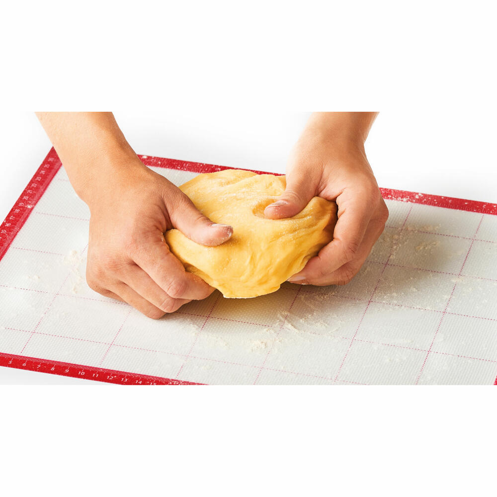 Mastrad baking mat, baking mat, dough mat, silicone mat, silicone, red, 40 x 30 cm, F45810
