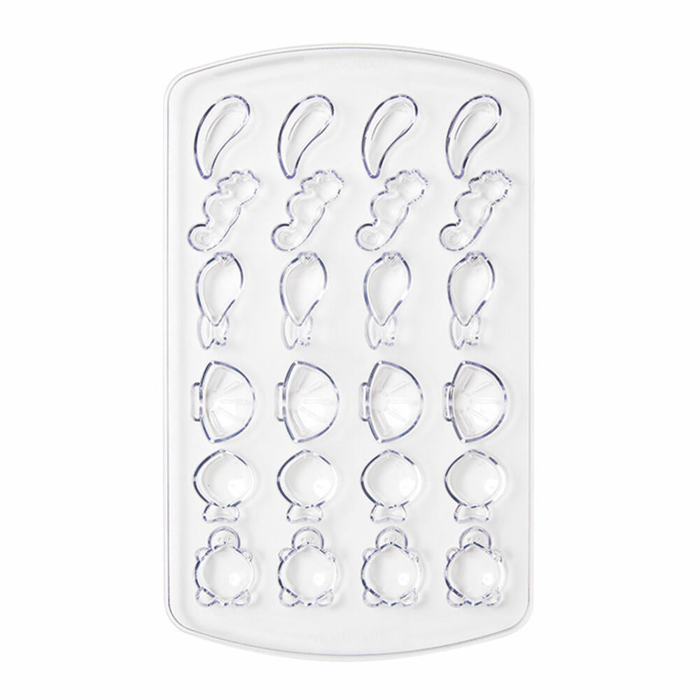 Mastrad Form für Meeresfrüchte aus Schokolade, Schokoladenform, Schokoform, Kunststoff, Transparent, F48300