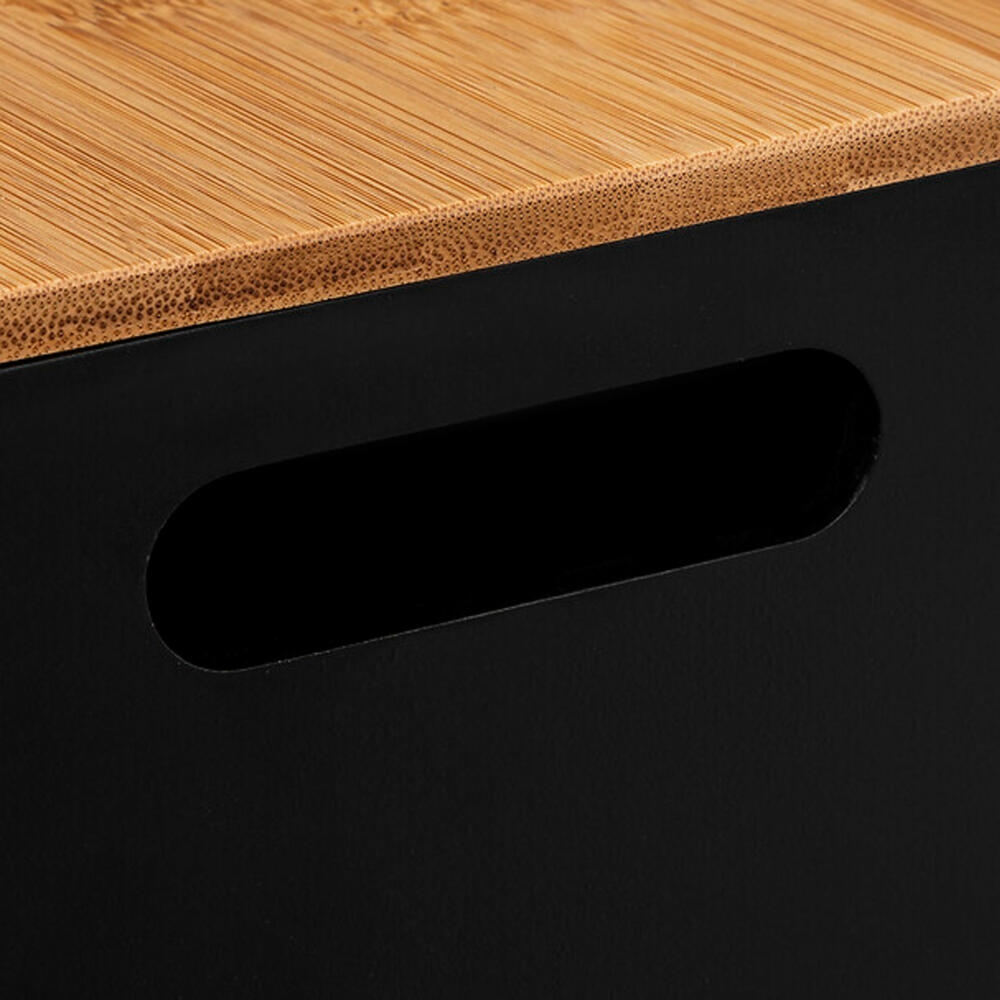 5five Simply Smart Aufbewahrungsboxen-Set Bava 3-tlg., MDF, Bambus, Schwarz, 181365