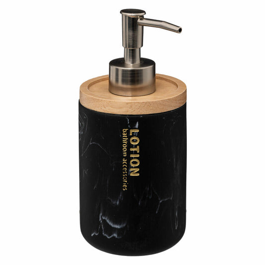 5five Simply Smart Seifenspender Lea, Dosierspender, Polyresin, Kunststoff, Marmor-Optik, Schwarz, 270 ml, 160939B