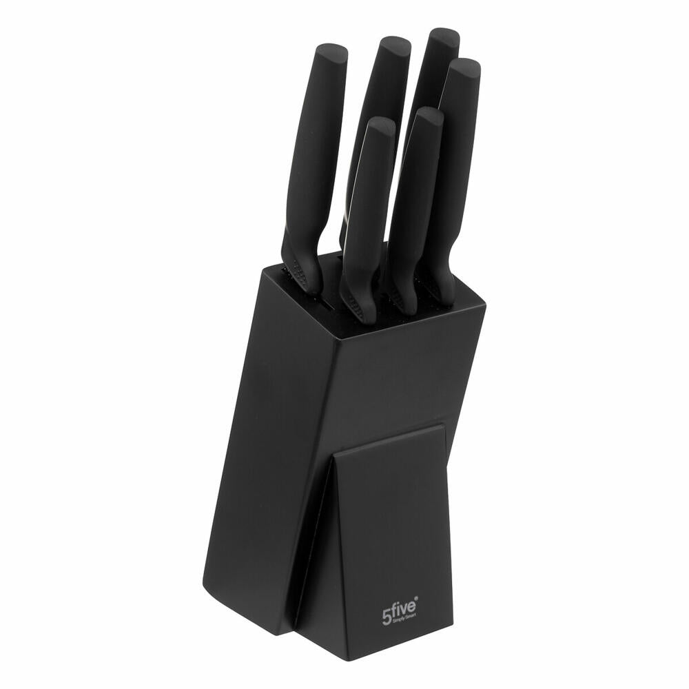 5five Simply Smart knife block Charactere equipped 7-piece, with knives, wood, steel, plastic, black, 189698