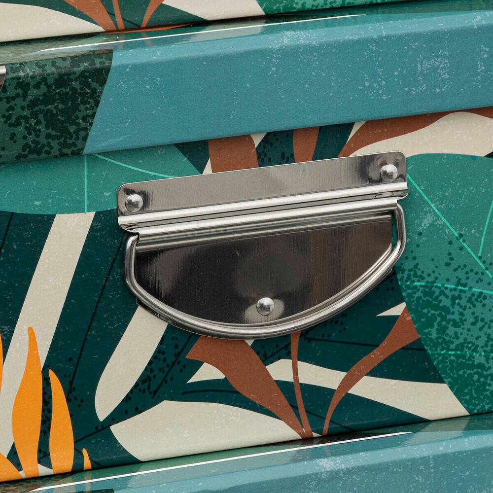 5 Five Simply Smart storage box set Tropical 6-piece, with tropical pattern, cardboard, stainless steel, 193444