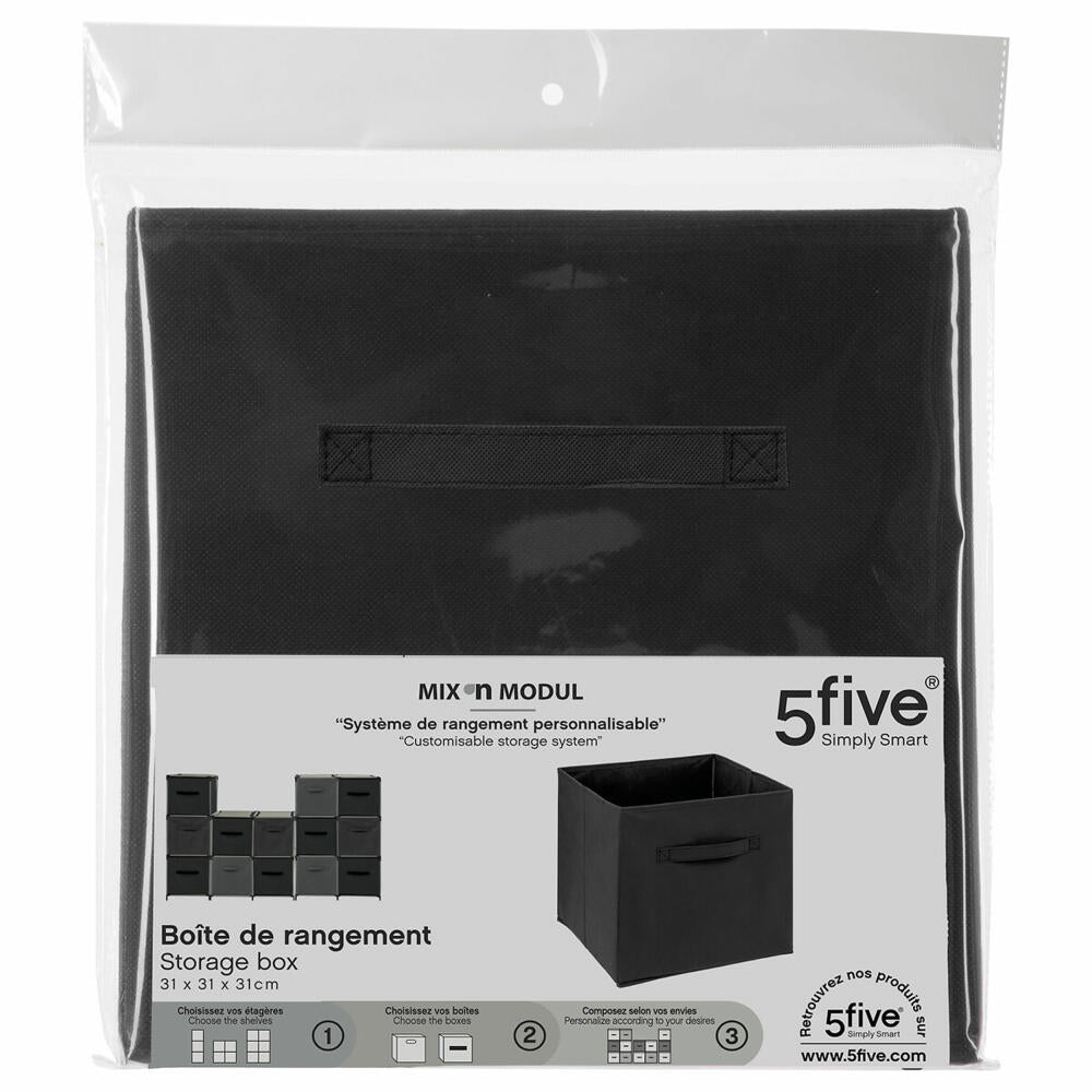 5five Simply Smart Aufbewahrungskorb Mix N Modul, Pappe, PP-Kunststoff, Anthrazitgrau, 31 x 31 cm, 130060F