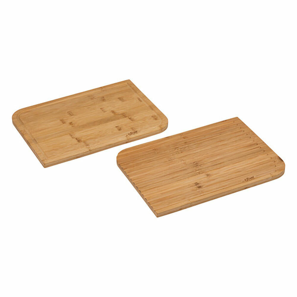 5five Simply Smart cutting board set 2-piece, kitchen boards, bamboo, beige, 35 x 25 &amp; 22 x 15 cm, 189798