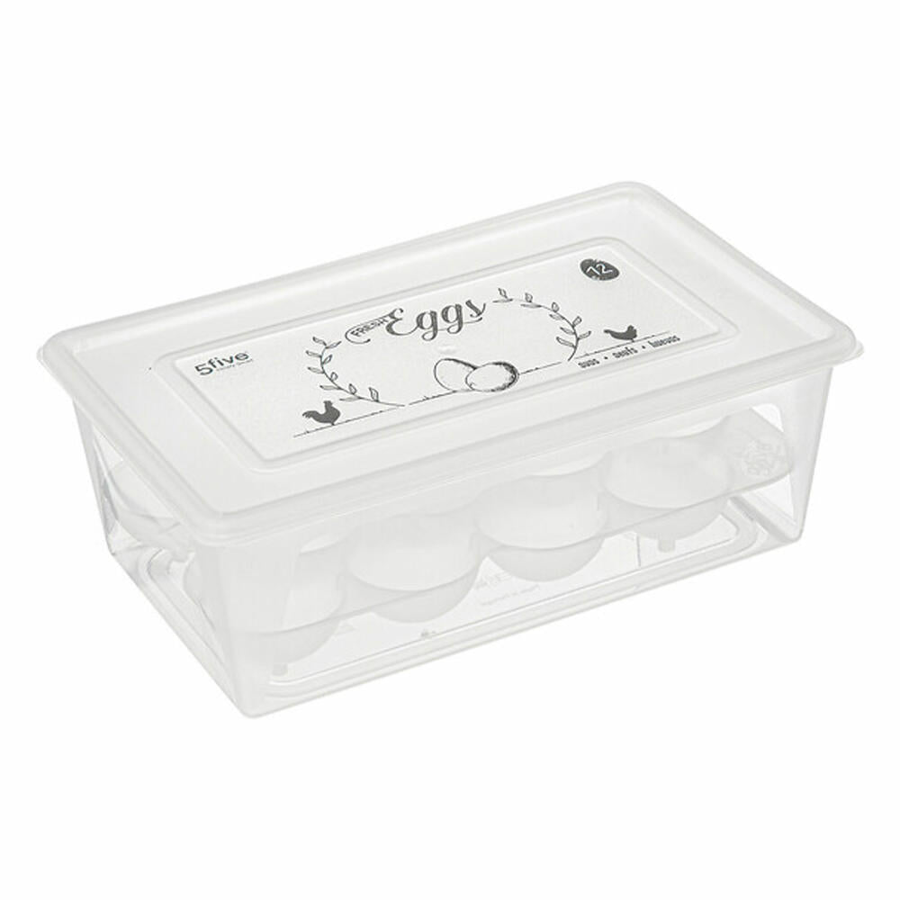 5five Simply Smart Egg Box for 12 Eggs, Storage Box, PP Plastic, Transparent, 2.1 L, 202572