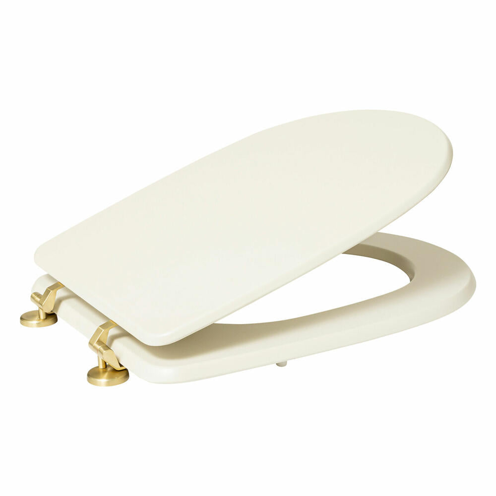5five Simply Smart Toilettendeckel Duo, Klobrille, Klodeckel, Toilettensitz, HDF, Beige, 200165A