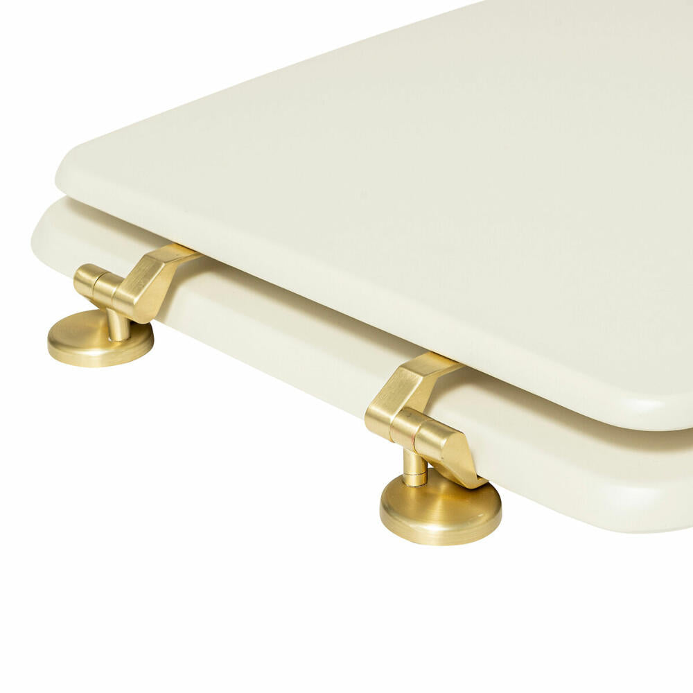 5five Simply Smart Toilettendeckel Duo, Klobrille, Klodeckel, Toilettensitz, HDF, Beige, 200165A