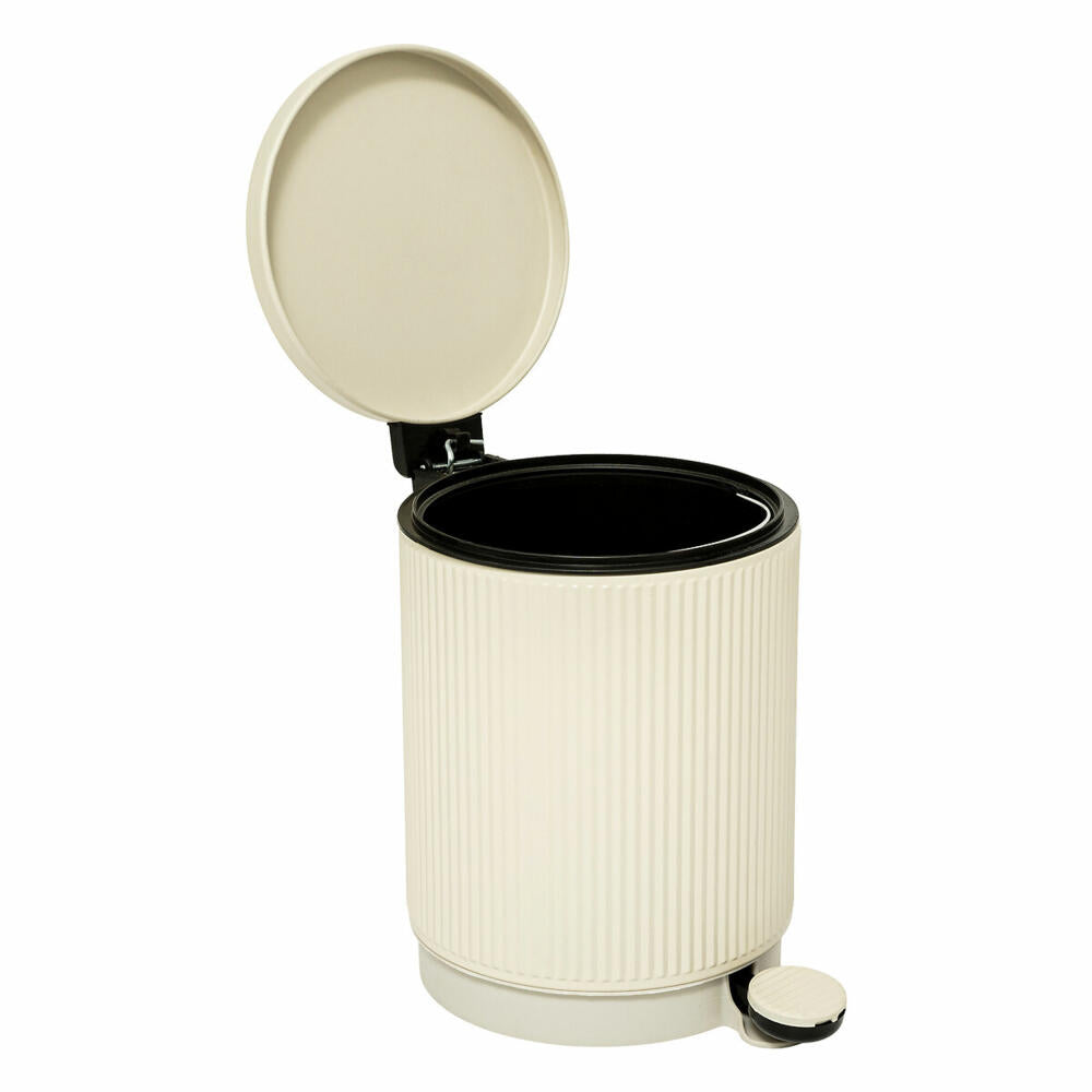 5five Simply Smart Mülleimer Onyx, Pedal-Abfalleimer, Stahl, PP, Beige, 5 L, 200173A