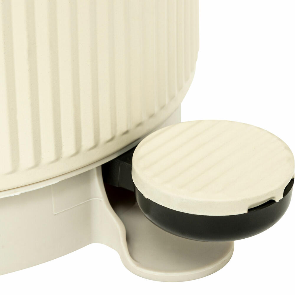 5five Simply Smart Mülleimer Onyx, Pedal-Abfalleimer, Stahl, PP, Beige, 5 L, 200173A