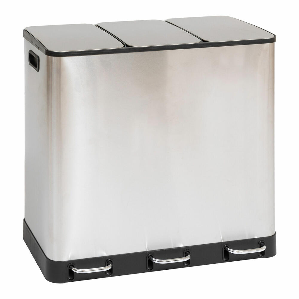 5five Simply Smart Mülleimer Ariane, Pedal-Abfalleimer, Edelstahl / Kunststoff, Grau, 3 x 18 L, 202464