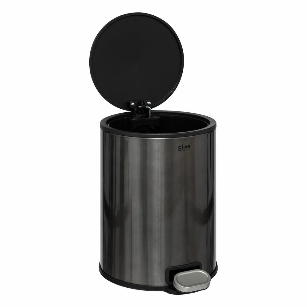 5five Simply Smart Mülleimer Delta, Pedal-Abfalleimer, Stahl, Kunststoff, Schwarz, 6 L, 202467
