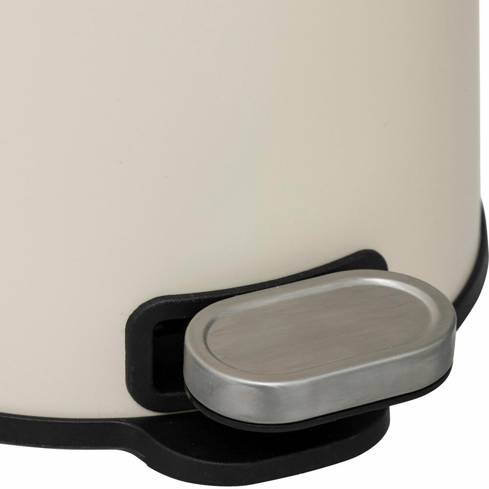 5five Simply Smart Mülleimer Delta, Pedal-Abfalleimer, Stahl, Kunststoff, Beige, 6 L, 202467I