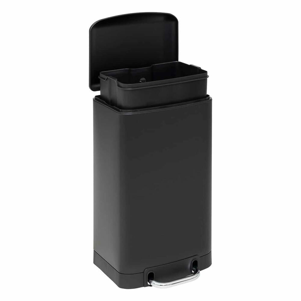 5five Simply Smart Mülleimer Ariane, Pedal-Abfalleimer, Stahl / Kunststoff, Schwarz, 20 L, 202421A