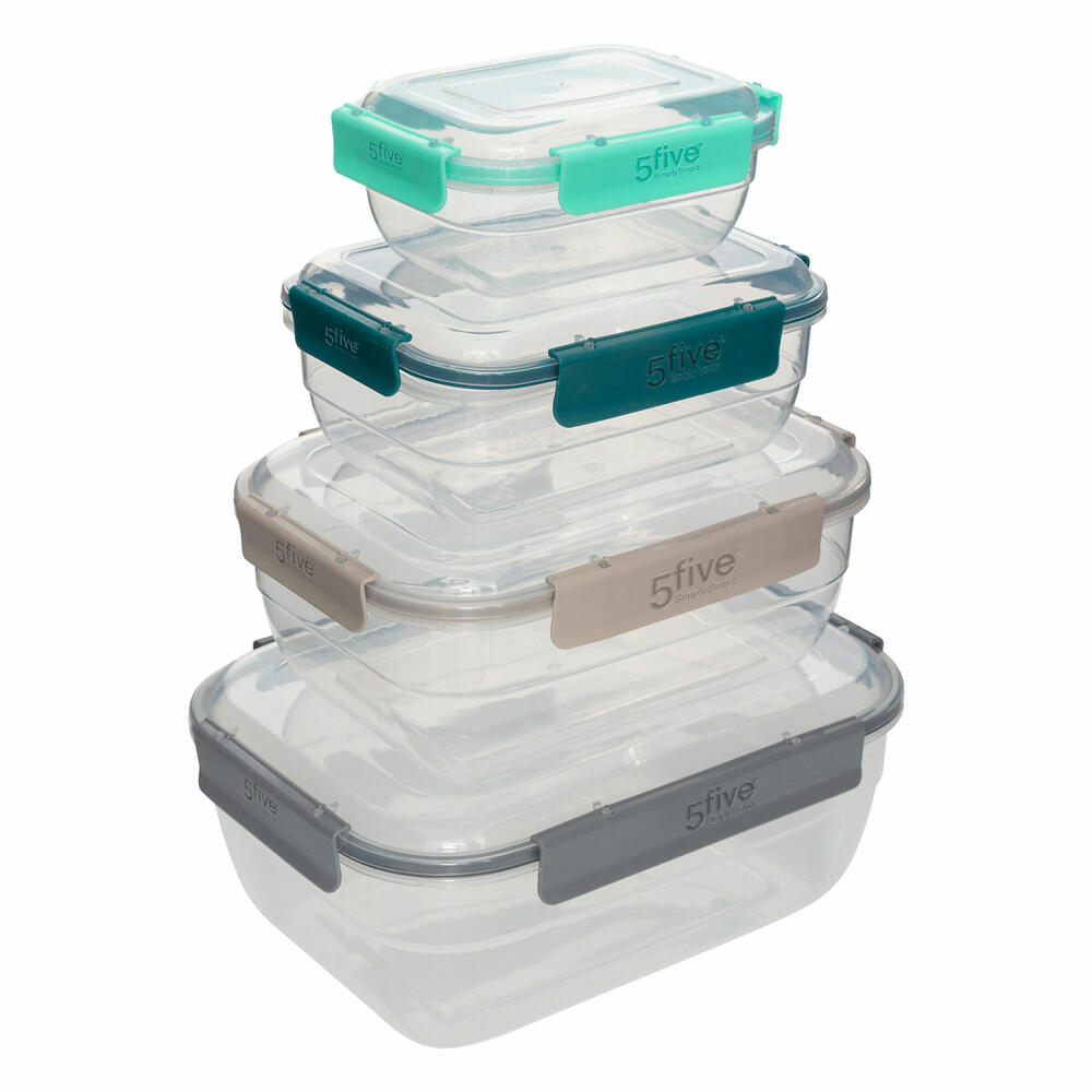 5five Simply Smart Dose Klic, 4-tlg., Rechteckig, Vorratsdose, Frischhaltedose, Kunststoff, 203038