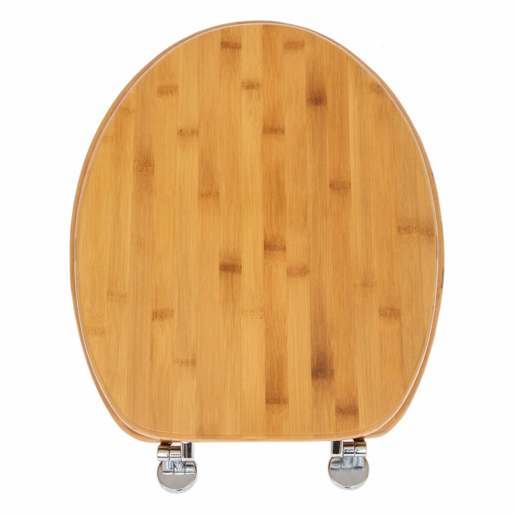 5five Simply Smart WC-Sitz Bamboo, Toilettensitz , Bambus, Zink, Braun, 174549