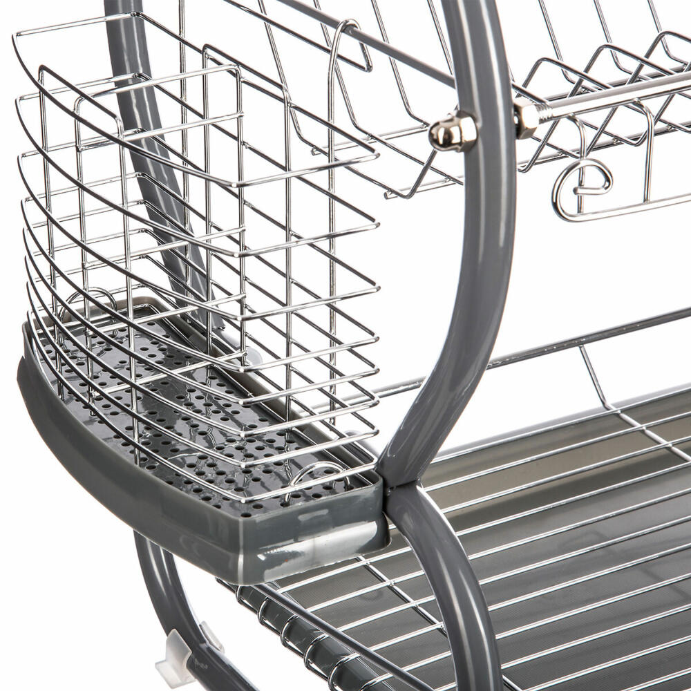 5five Simply Smart Dish Drying Rack, Dishwashing Rack, Plastic, Metal, Gray, 146478