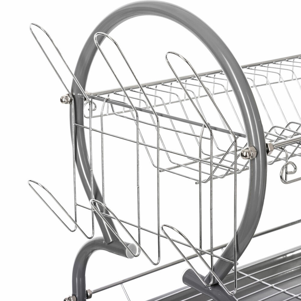 5five Simply Smart Dish Drying Rack, Dishwashing Rack, Plastic, Metal, Gray, 146478