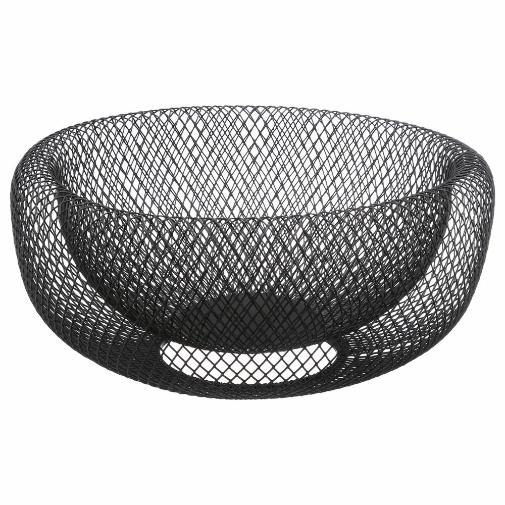 5five Simply Smart Aufbewahrungskorb Mesh, Obstkorb, Dekoschale, Metall, Schwarz, 27 cm, 125128A