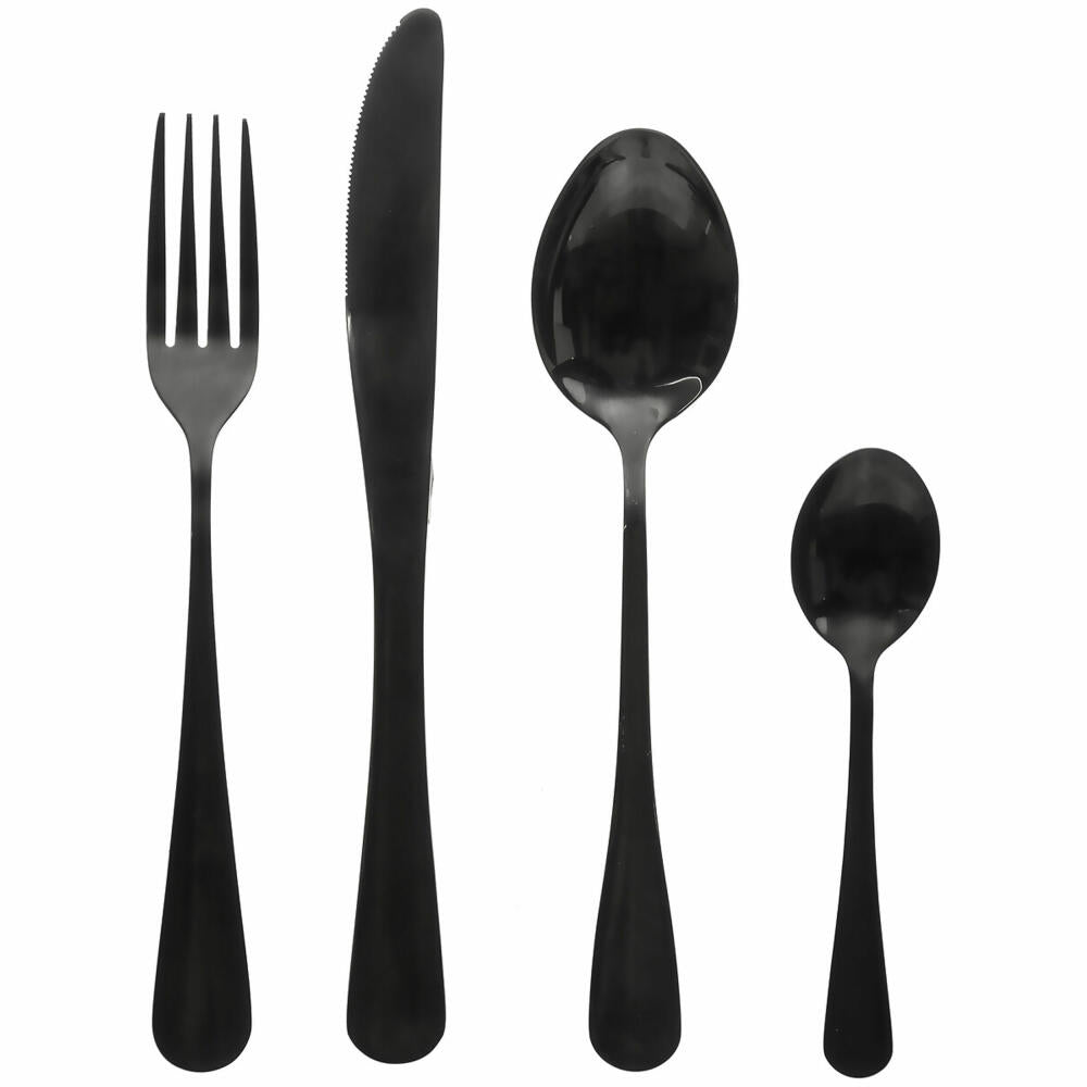 SG Secret de Gourmet Cutlery Set Shadow 16-piece, Dining Cutlery for 4 people, Stainless Steel, Black, 154001