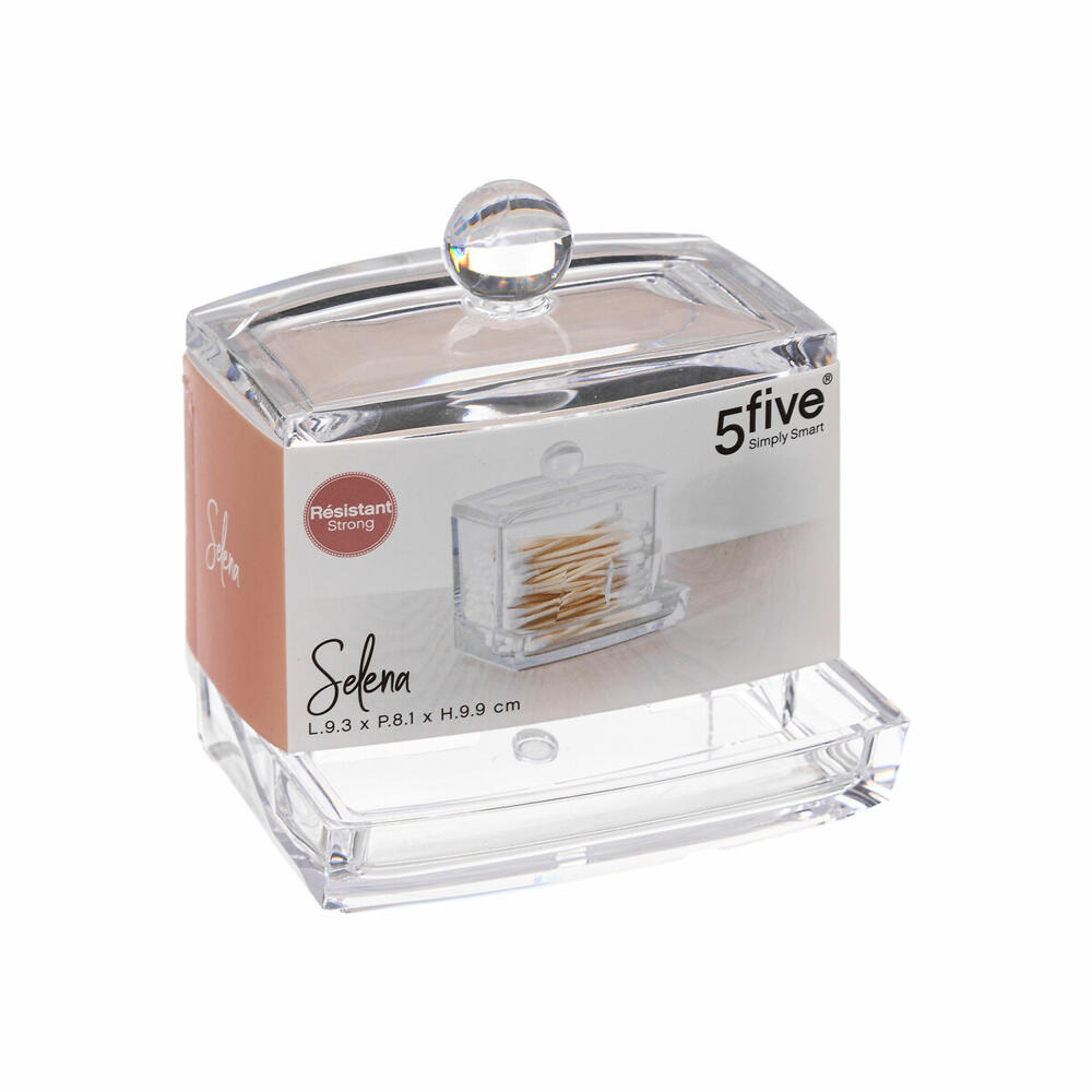 5five Simply Smart Cotton Swab Dispenser Selena, Cosmetic Dispenser, Plastic, 9 x 8 x 9.9 cm, 155904