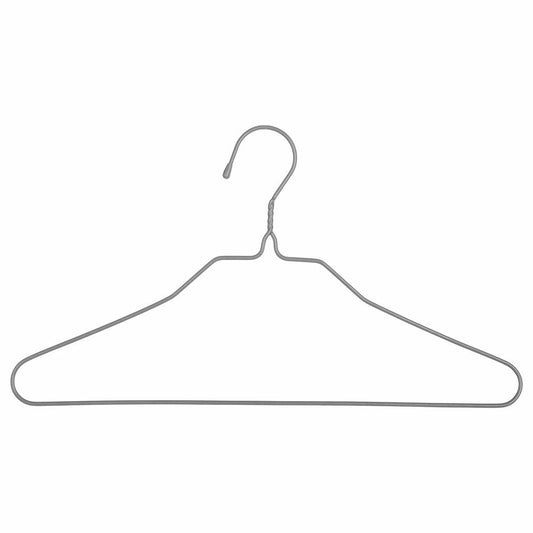 5five Simply Smart Metall-Kleiderbügel 10er Set, Stahl, PE-Kunststoff, Silberfarben, 151527