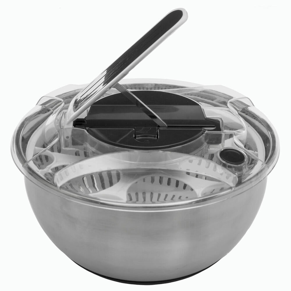 5five Simply Smart salad spinner with lever, stainless steel, plastic, silver, 3.5 liters, 151013