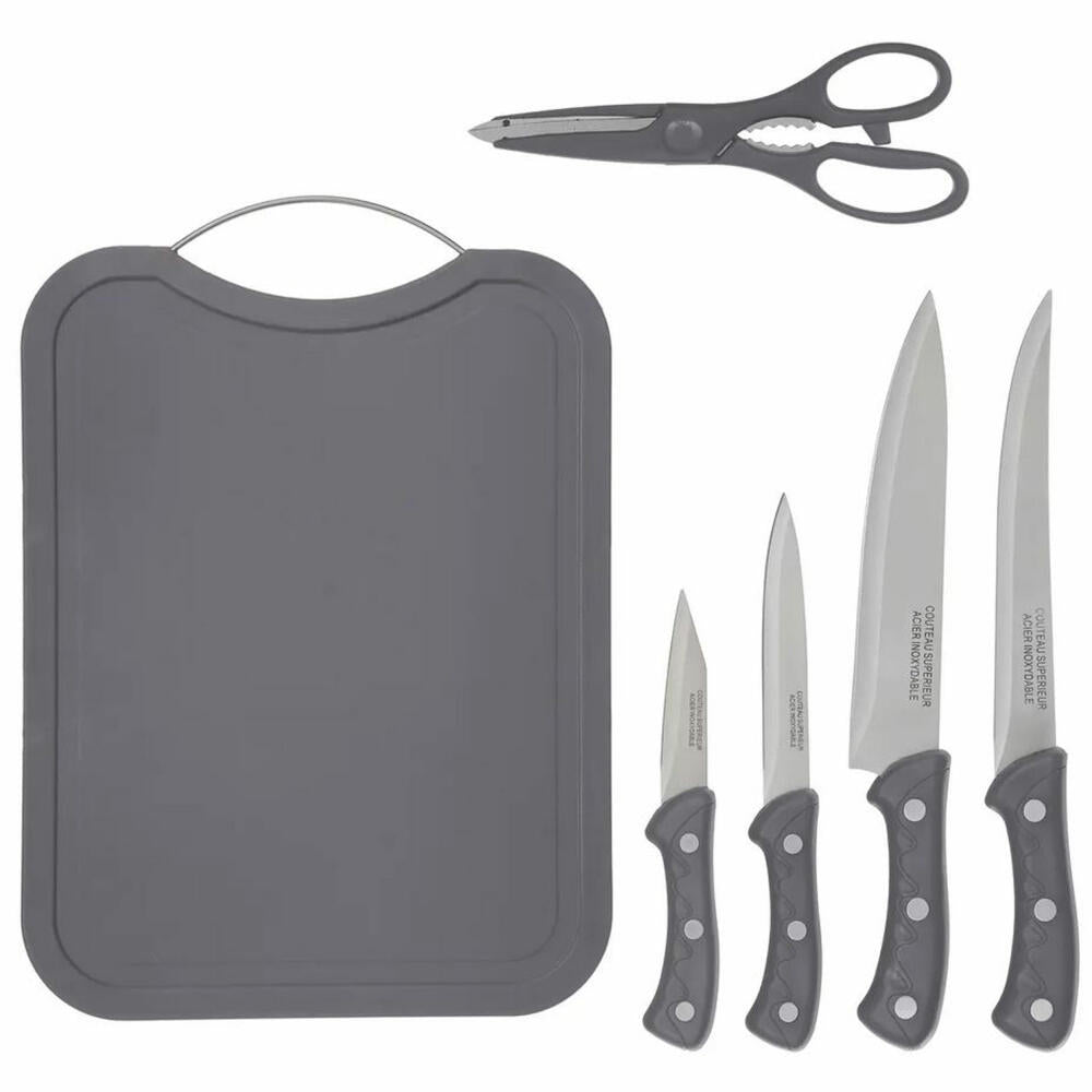 5five Simply Smart cutting board set 6-piece with accessories, PP plastic, stainless steel, grey, 34 x 25 cm, 673724851